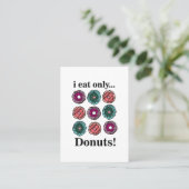 Carte De Visite Donuts Je Ne Mange Que Des Donuts (Debout devant)