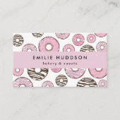 Carte De Visite Donuts Roses, Donuts Blancs, Boutique De Gâteaux,  (Devant)
