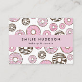 Carte De Visite Donuts Roses, Donuts Blancs, Boutique De Gâteaux,  (Devant)