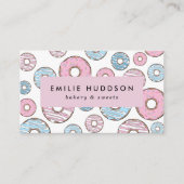 Carte De Visite Donuts Roses, Donuts Bleus, Boutique De Gâteaux, B (Devant)