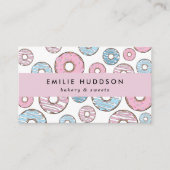 Carte De Visite Donuts Roses, Donuts Bleus, Boutique De Gâteaux, B (Devant)