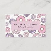 Carte De Visite Donuts Roses, Donuts Violets, Boutique De Gâteaux, (Devant)