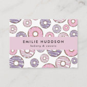 Carte De Visite Donuts Roses, Donuts Violets, Boutique De Gâteaux, (Devant)
