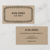 Carte De Visite Doodle de cadre fait main Whimsical Custom Kraft (Devant / Derrière)