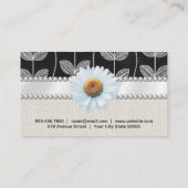Carte De Visite Doodle de Chalk Flower | Fleur et perles blanches (Dos)