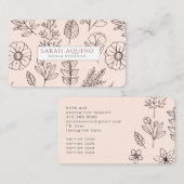 Carte De Visite Doodle floral Doula Services de naissance (Devant / Derrière)