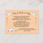 Carte De Visite Doodle Sketch Funky birds Détails Mariage Info (Devant)