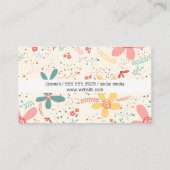 Carte De Visite Doodles de fleurs (Dos)