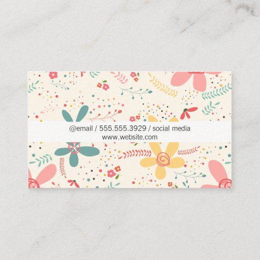 Carte De Visite Doodles de fleurs (Dos)