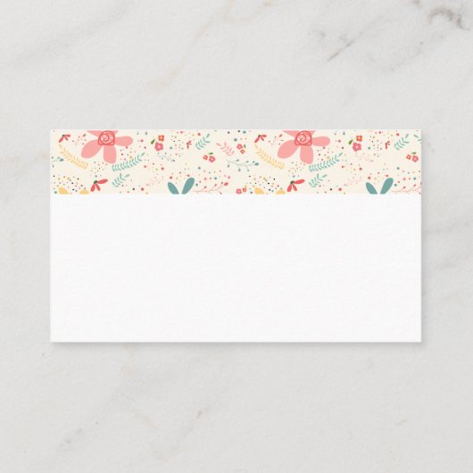 Carte De Visite Doodles de fleurs (Dos)