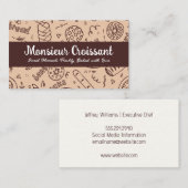 Carte De Visite Doodles d'illustration de boulangerie (Devant / Derrière)