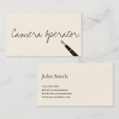 Carte de visite d'opérateur de caméra manuscrit (Devant / Derrière)