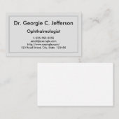 Carte de visite d'ophtalmologiste simple et simple (Devant / Derrière)