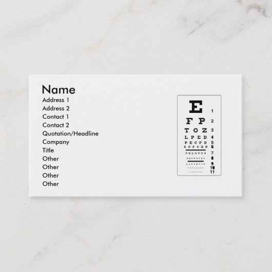 Carte de visite d'optométriste (Devant)