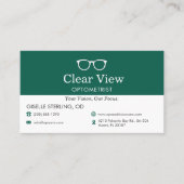 Carte de visite d'optométriste avec code QR Vision (Devant)