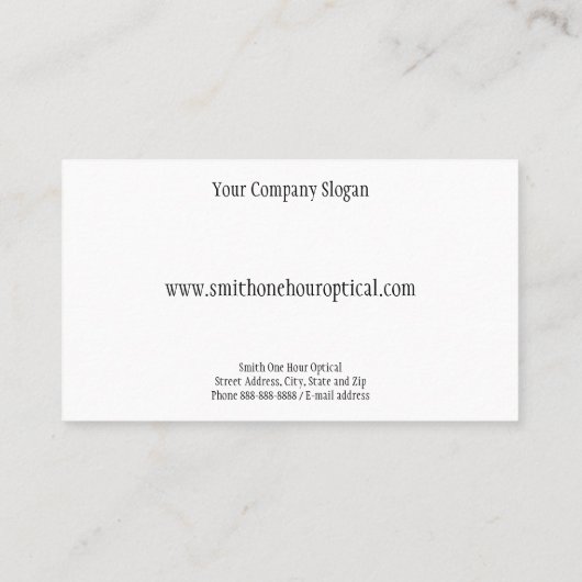 Carte de visite d'optométristes (Dos)