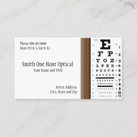 Carte de visite d'optométristes (Devant)