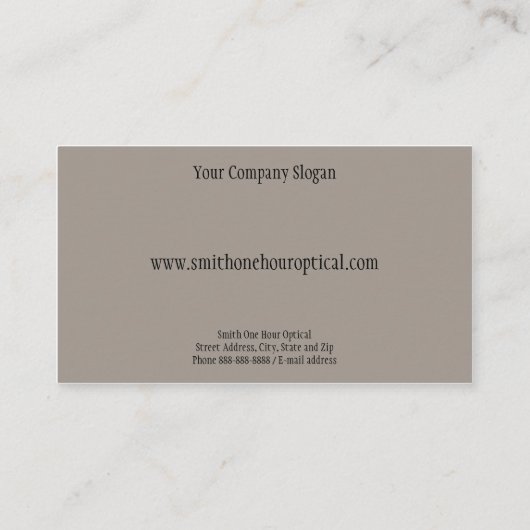 Carte de visite d'optométristes (Dos)