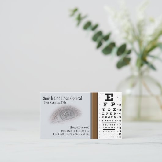 Carte de visite d'optométristes (Debout devant)