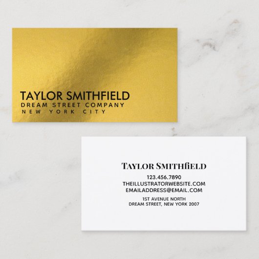 Carte de visite d'or (Devant / Derrière)