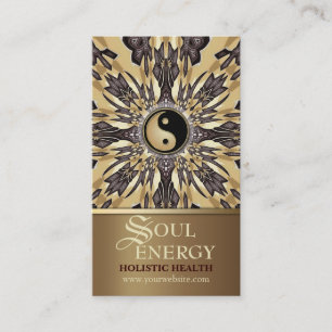 Carte de visite d'or d'âge de Yin Yang d'énergie