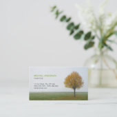 Carte de visite d'or d'arbre d'automne de nature (Debout devant)