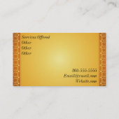 Carte de visite d'or d'arme à feu (Dos)