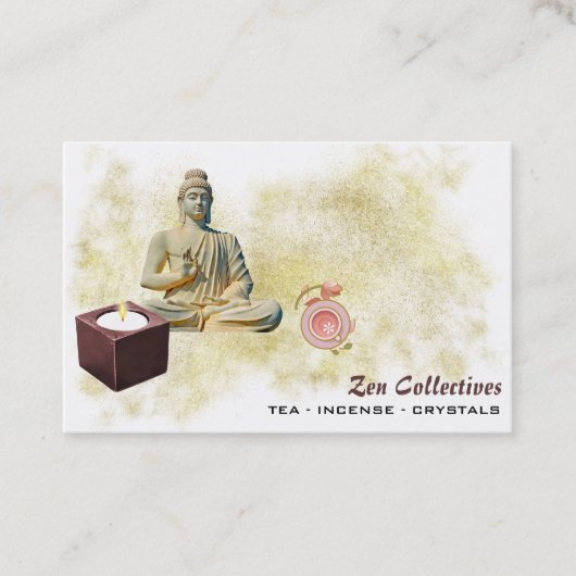 *~* Carte de visite d'or de bouddha de bouddha Zen (Devant)