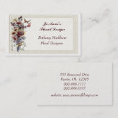 Carte de visite d'or de bouquet floral (Devant / Derrière)