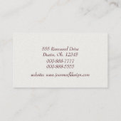 Carte de visite d'or de bouquet floral (Dos)