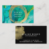 Carte de visite d'or de turquoise d'art moderne (Devant / Derrière)