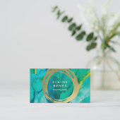 Carte de visite d'or de turquoise d'art moderne (Debout devant)
