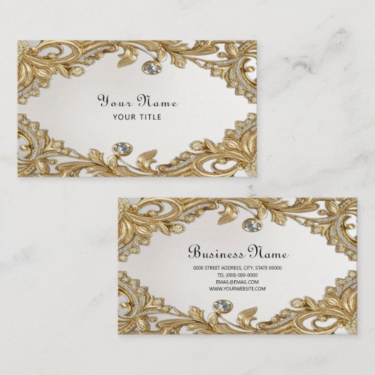 Carte de visite d'or décoratif (Devant / Derrière)