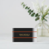 Carte de visite d'or gris-noir clair (Debout devant)