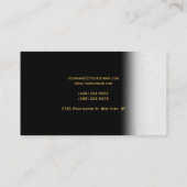 Carte de visite d'or gris-noir clair (Dos)