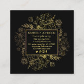 Carte de visite d'or noir botanique moderne (Dos)