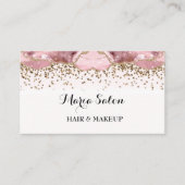 Carte de visite d'or parties scintillant rose (Devant)