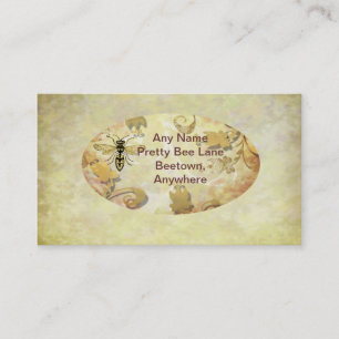 Carte de visite d'or vintage d'abeille