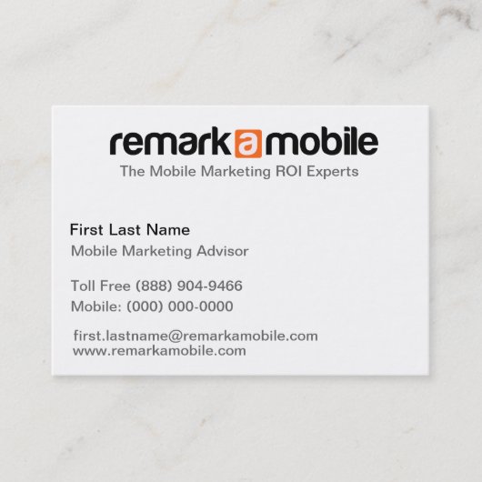 Carte de visite d'orange de RemarkaMobile (Devant)