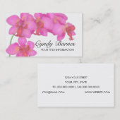 Carte de visite d'orchidées roses (Devant / Derrière)