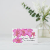 Carte de visite d'orchidées roses (Debout devant)