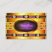 Carte De Visite Doré brillant avec Motifs de marbre violet (Devant)