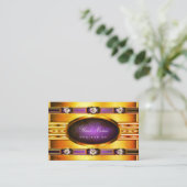 Carte De Visite Doré brillant avec Motifs de marbre violet (Debout devant)