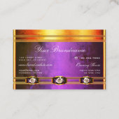 Carte De Visite Doré brillant avec Motifs de marbre violet (Dos)