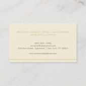 Carte De Visite Doré crème Vacuum Cleaner House Cleaner (Dos)