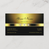 Carte De Visite Doré de luxe avec dos et diamants scintillants (Dos)