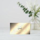 Carte De Visite Doré de luxe glamour avec logo chic et élégant (Debout devant)