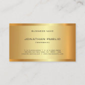 Carte De Visite Doré glamour Look moderne élégant Modèle luxueux (Dos)