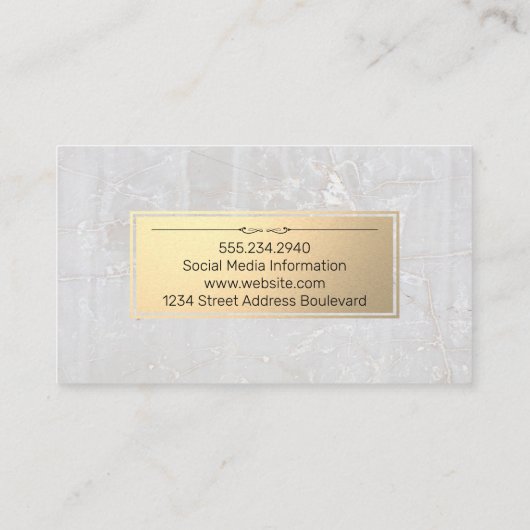 Carte De Visite Doré | Marble Rock (Dos)
