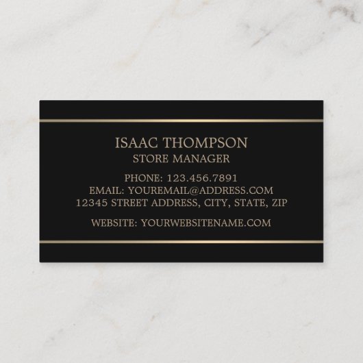 Carte De Visite Doré moderne, Joaillier (Dos)